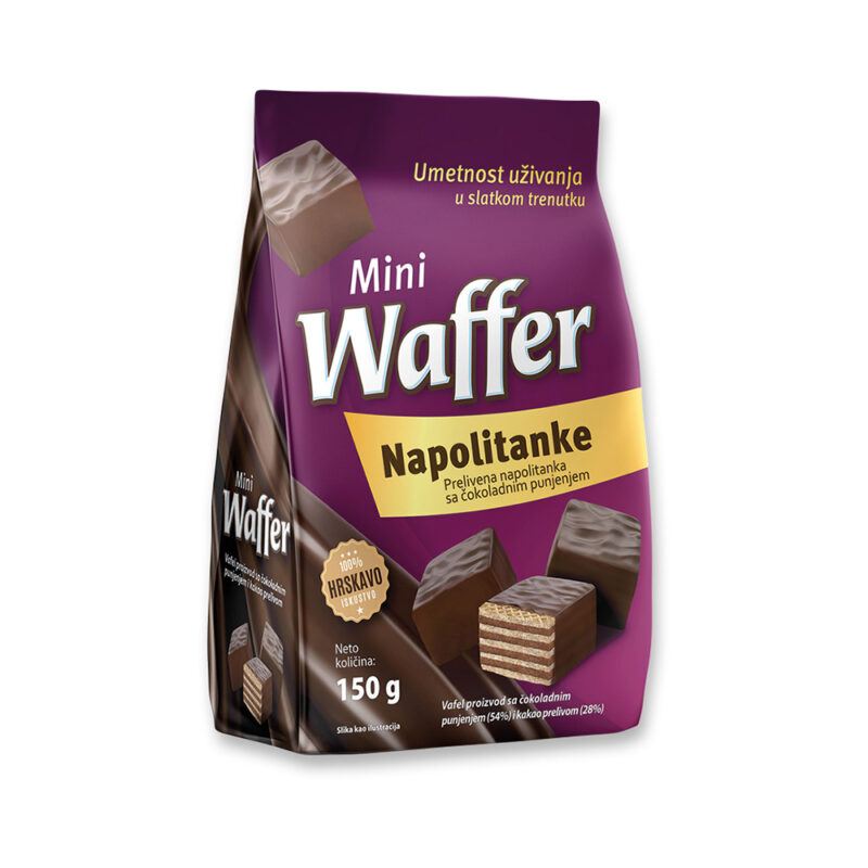 Vafel ?oko kocka sa prelivom 150g WafferKonditoriVafliWaffer
